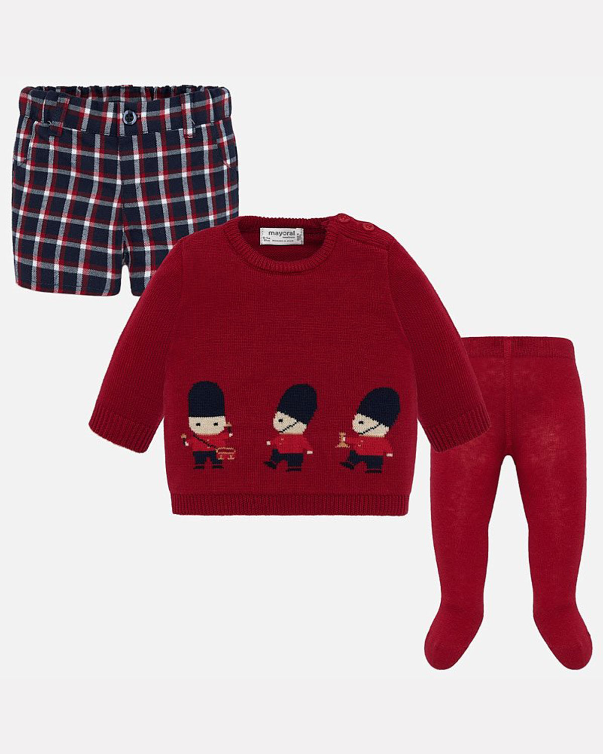 Mayoral baby boys jumper, tights and shorts winter set 220319 Red