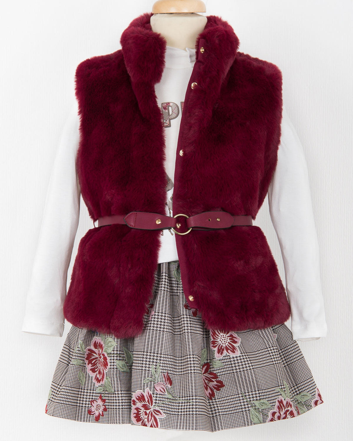 Mayoral bigger girls three piece skirt set 40014908430719 Wine