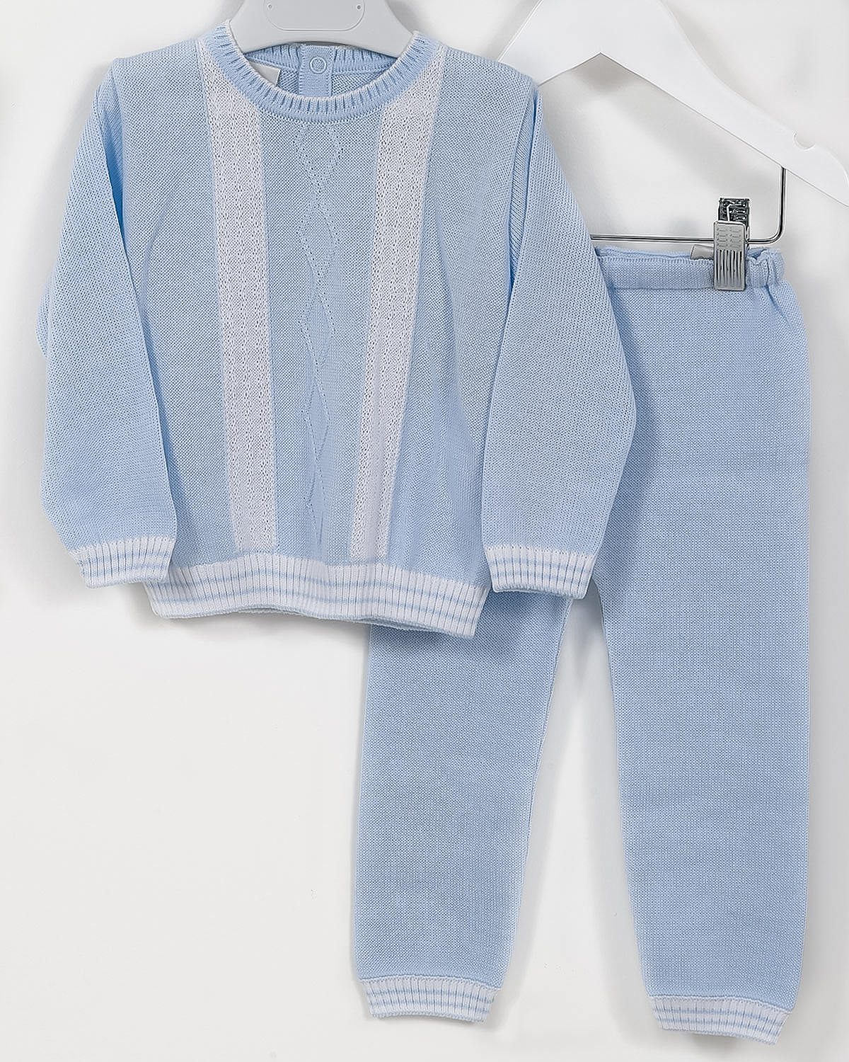 Pretty Originals baby boys striped knit jumper & pant JPJ5180E BLWH