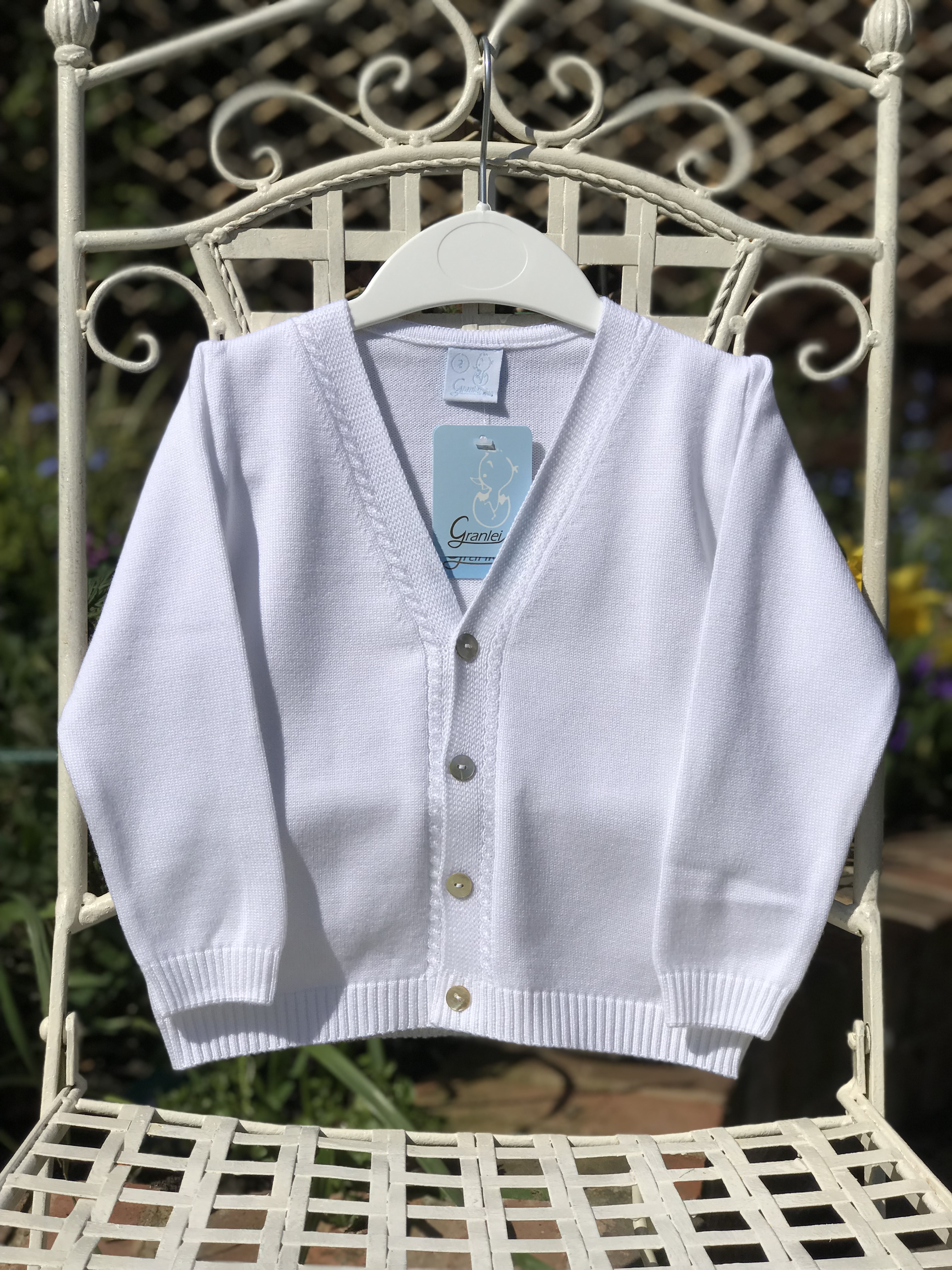 Granlei baby boys new knitted buttoned summer cardigan 201347 White