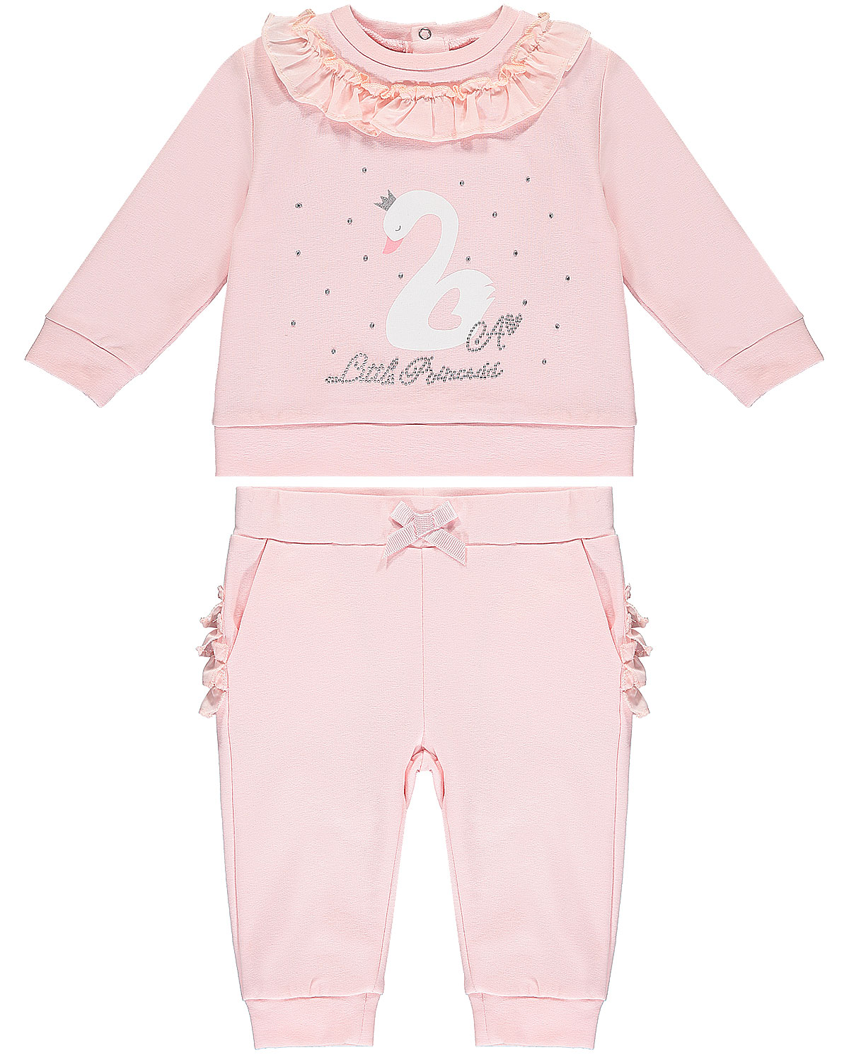 Baby a Dee girls winter tracksuit with swan design LW2050420 Pink