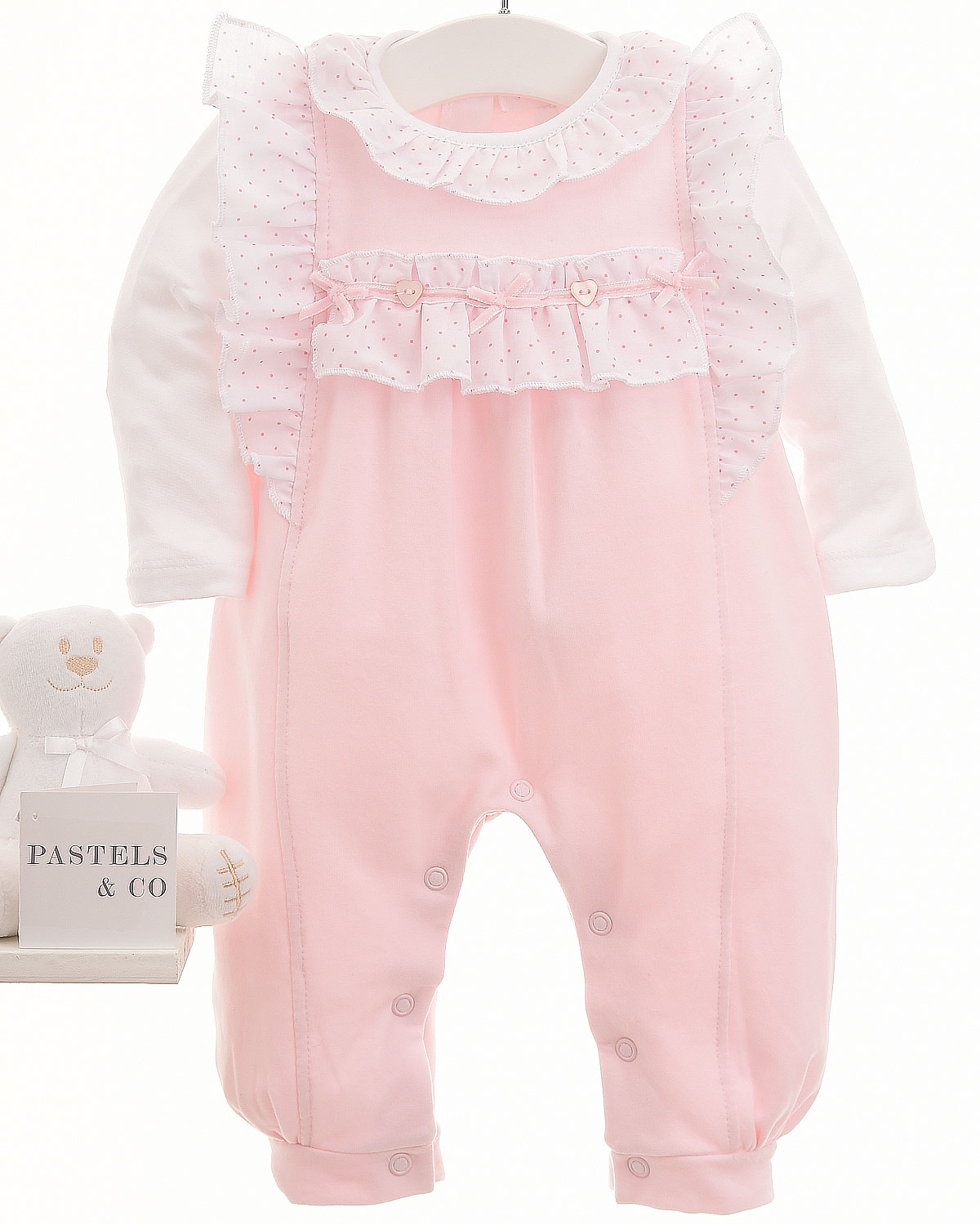 Pastels & Co baby girls dungaree & top 008C Feather
