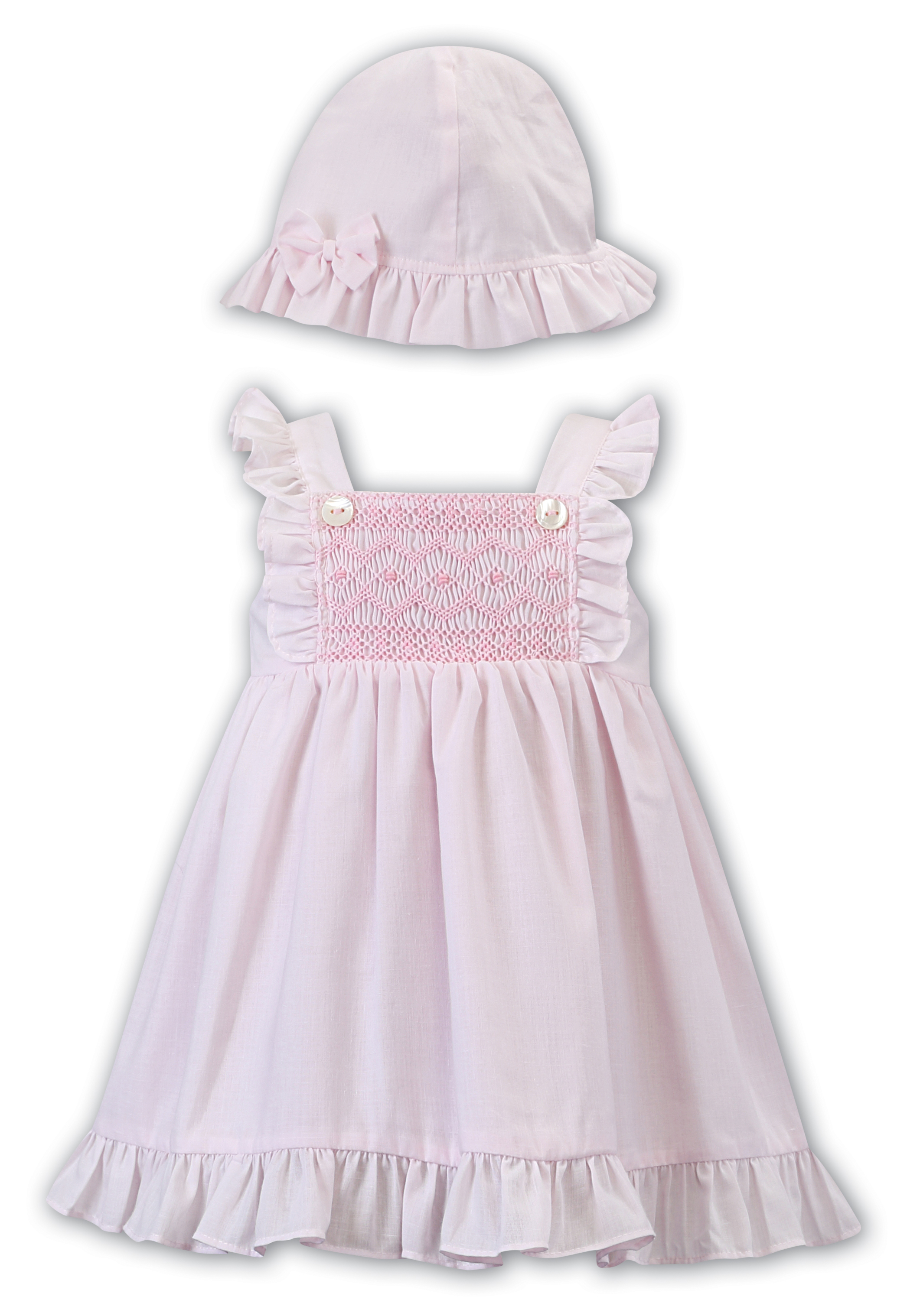 Sarah Louise baby girls dress & hat 012288 pink