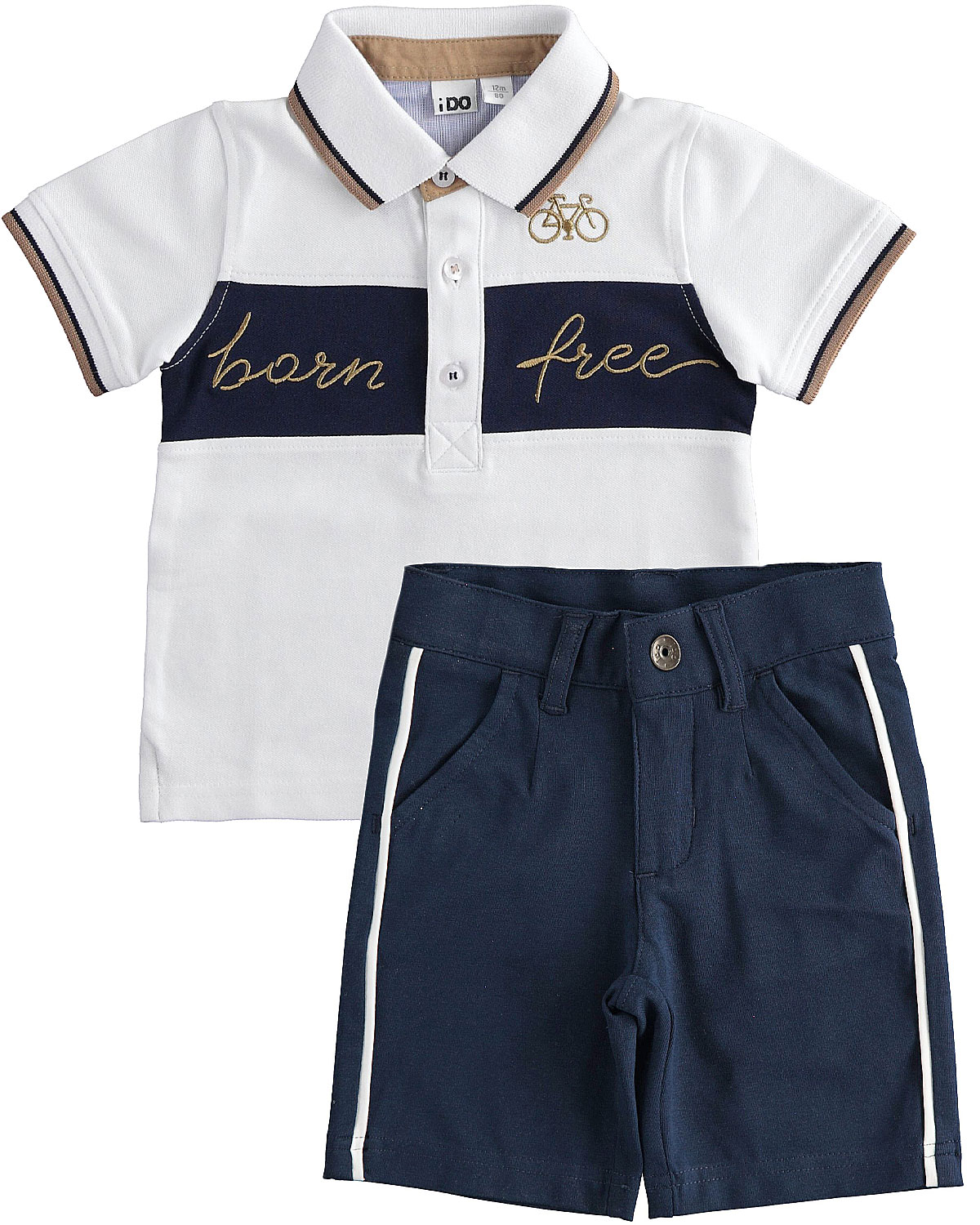 I Do boys polo & shorts 422242694021 White