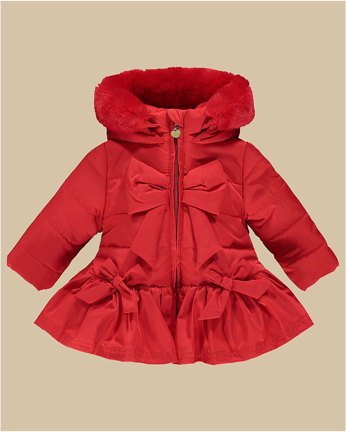 Little A Dee bow coat LW21211 Bella Red