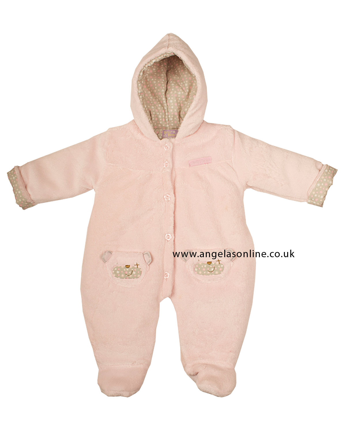 Everyday Kids Baby Girl Pink Teddy Bear Snowsuit 7020