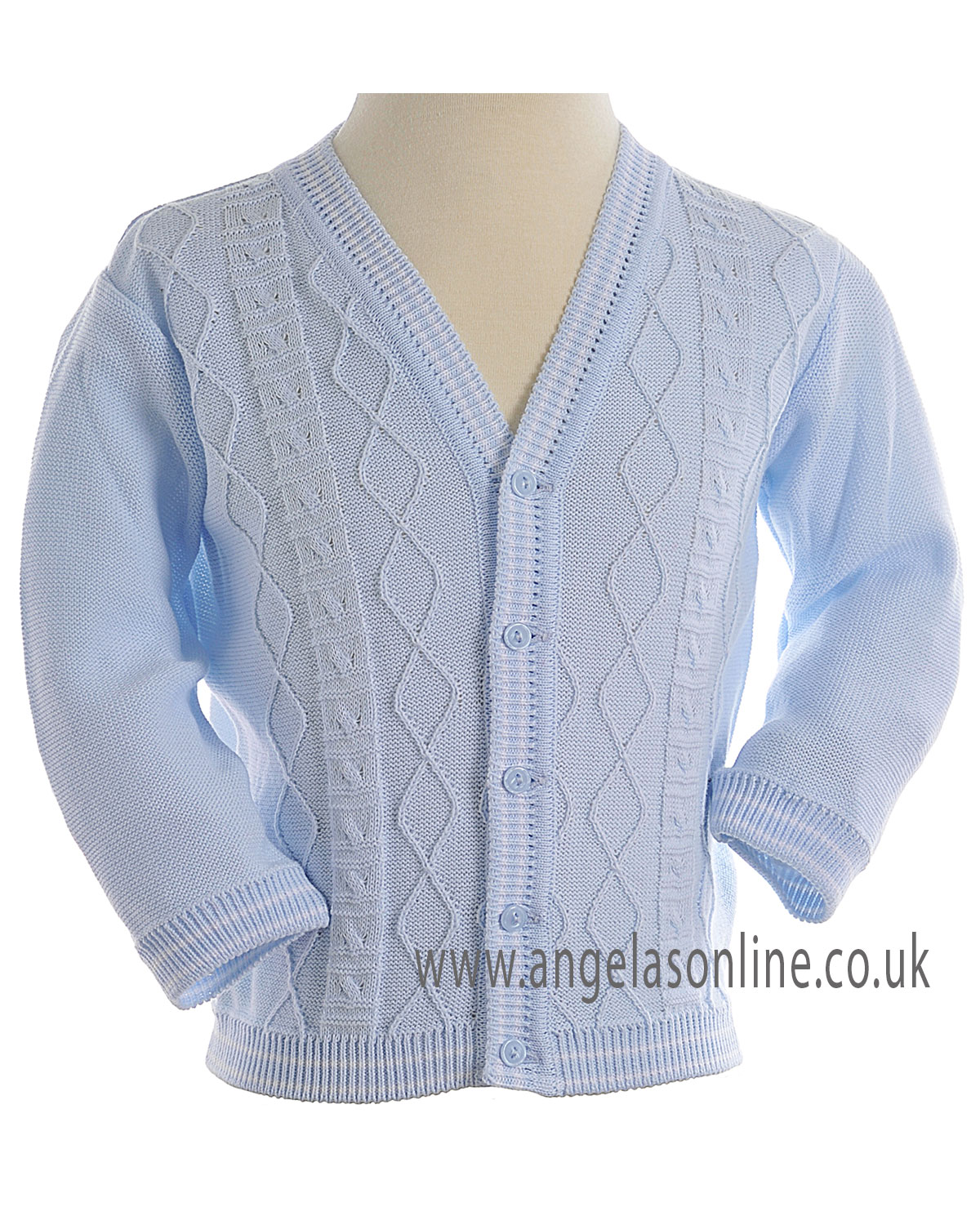 Winter SALE Pretty Originals Baby Boys Blue/White Cardigan JP95090