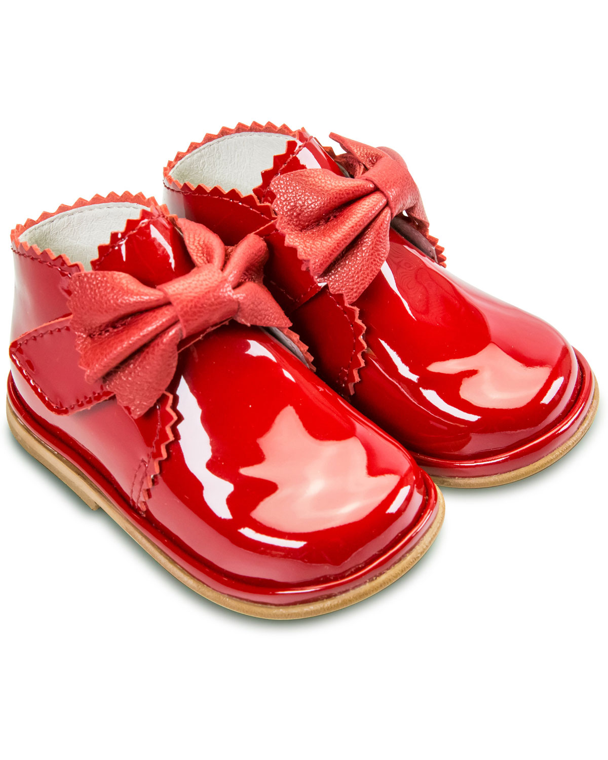 Fofito Girls Red Patent Leather Boot Sharon 1122