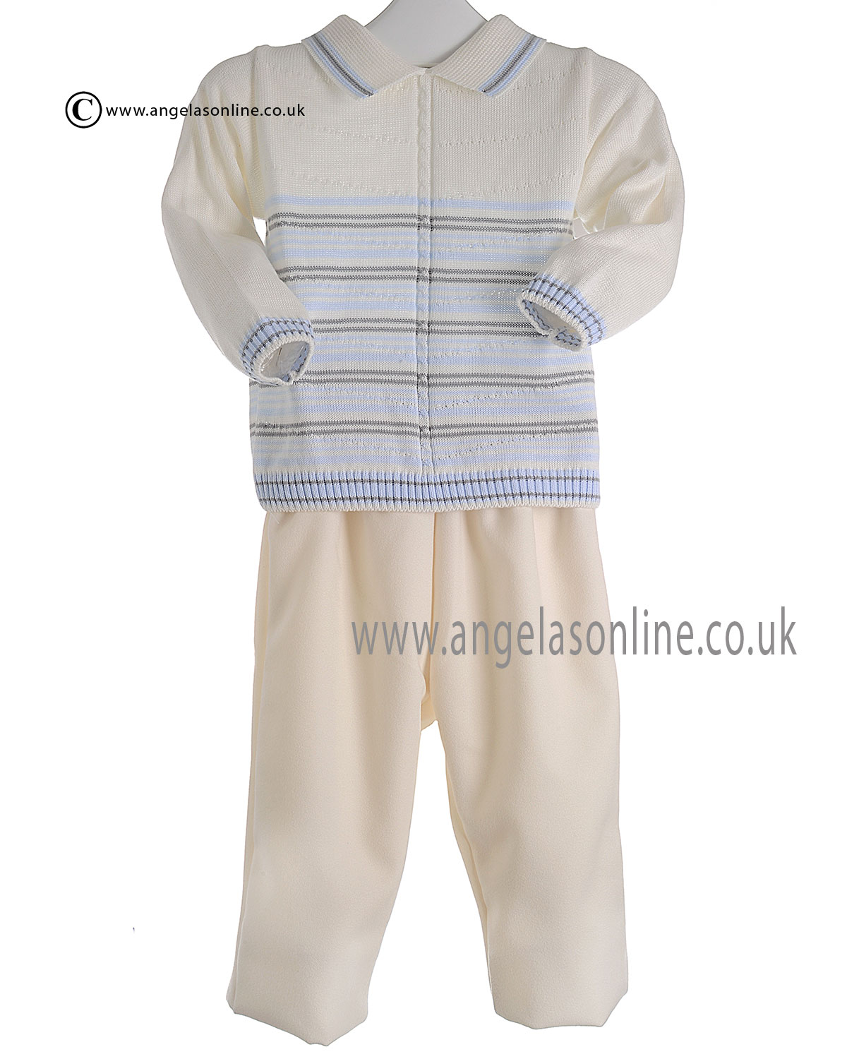 Pretty Originals SALE baby boys knitted jumper & pant JPC1185 BL/CR