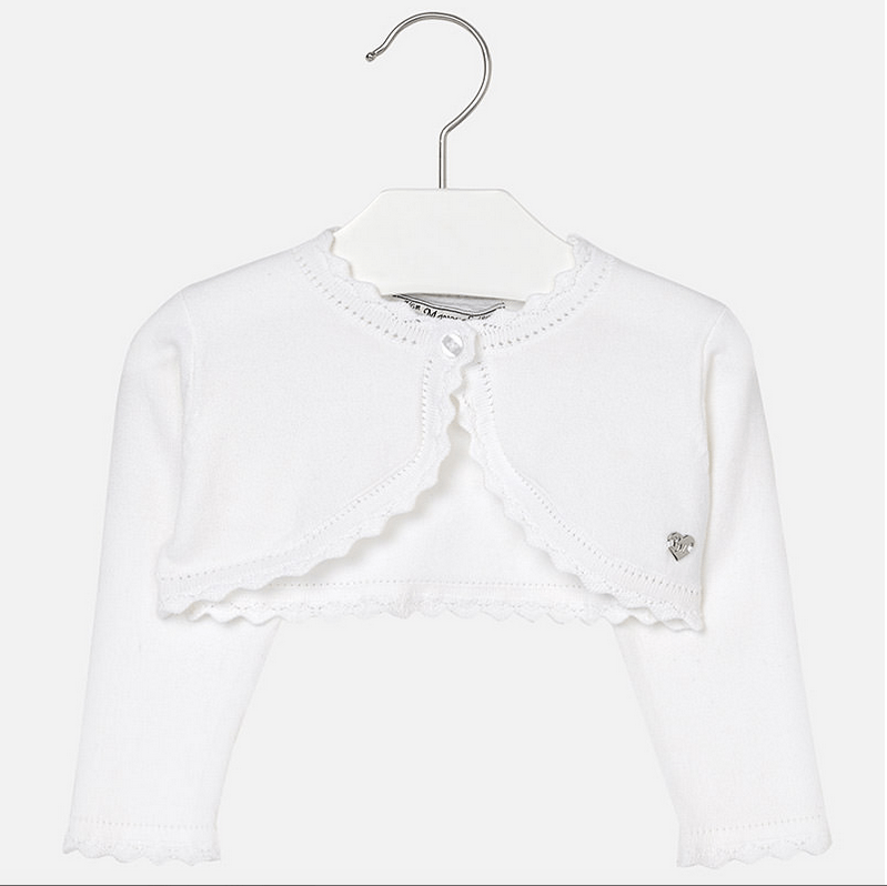 Mayoral Baby Girls Long Sleeve Summer Bolero Cardigan 306 17 White
