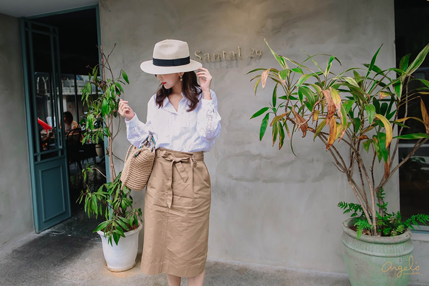 【穿搭】2018春季4月穿搭回顧．棉麻、草帽、瘦瘦褲、穆勒鞋