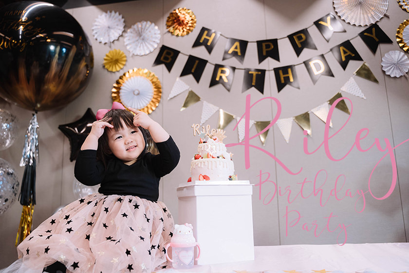 【慶生】Riley妳是我們心目中的完美BABY！黑金色系的二週歲生日Party(內有彩蛋)