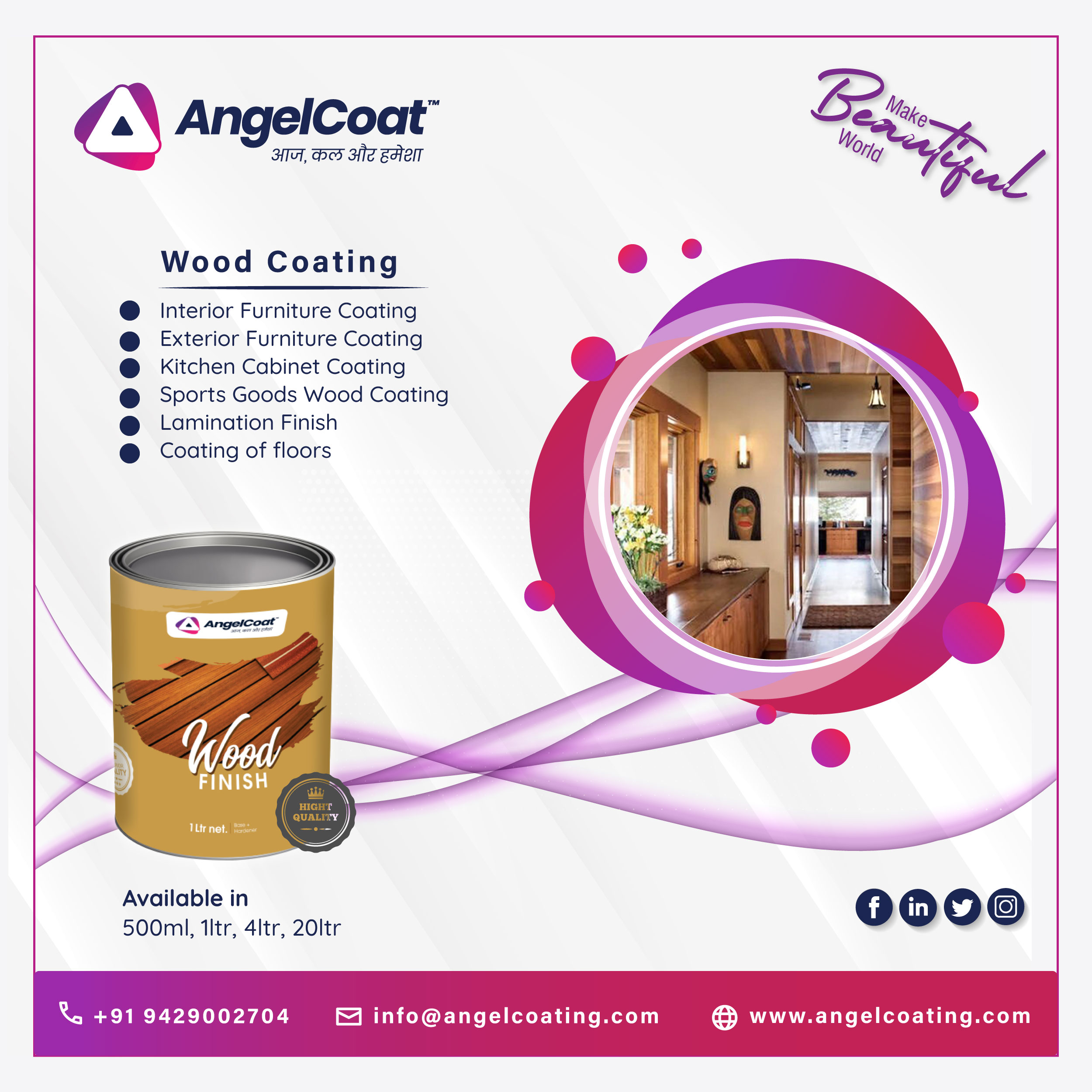 Leading Wood Coatings, Wood Paints Manufacturer in Ahmedabad