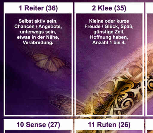 Lenormand große Tafel 9x4 Legeschablone aus Stoff Angelina Schulze Verlag