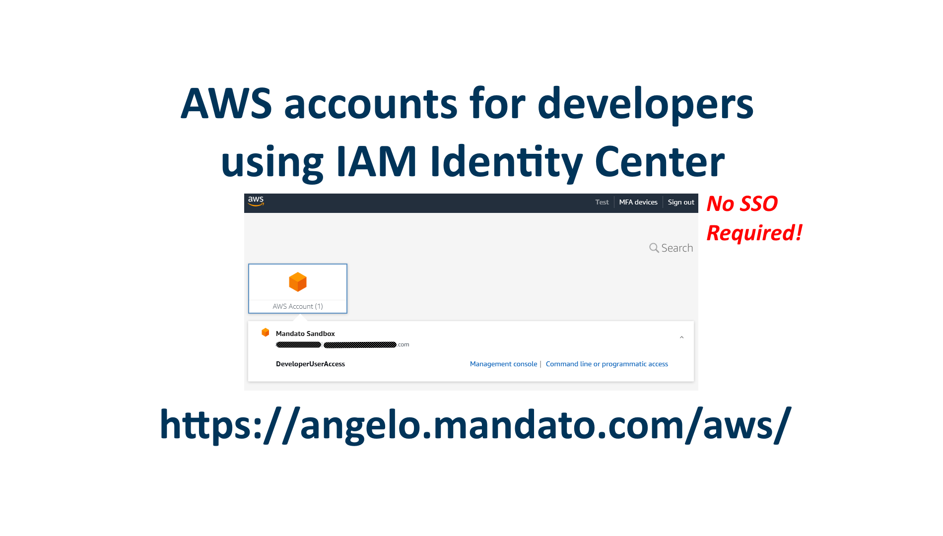 Easily create AWS accounts for developers using IAM Identity Center