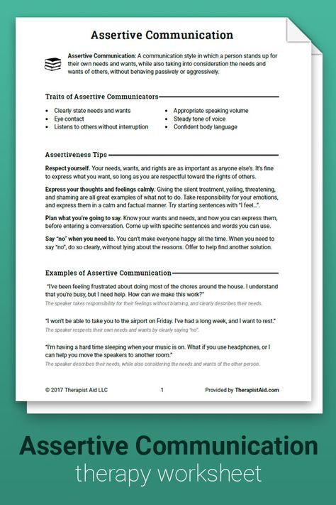 Assertive Communication Worksheet Assertive Communication | Anger