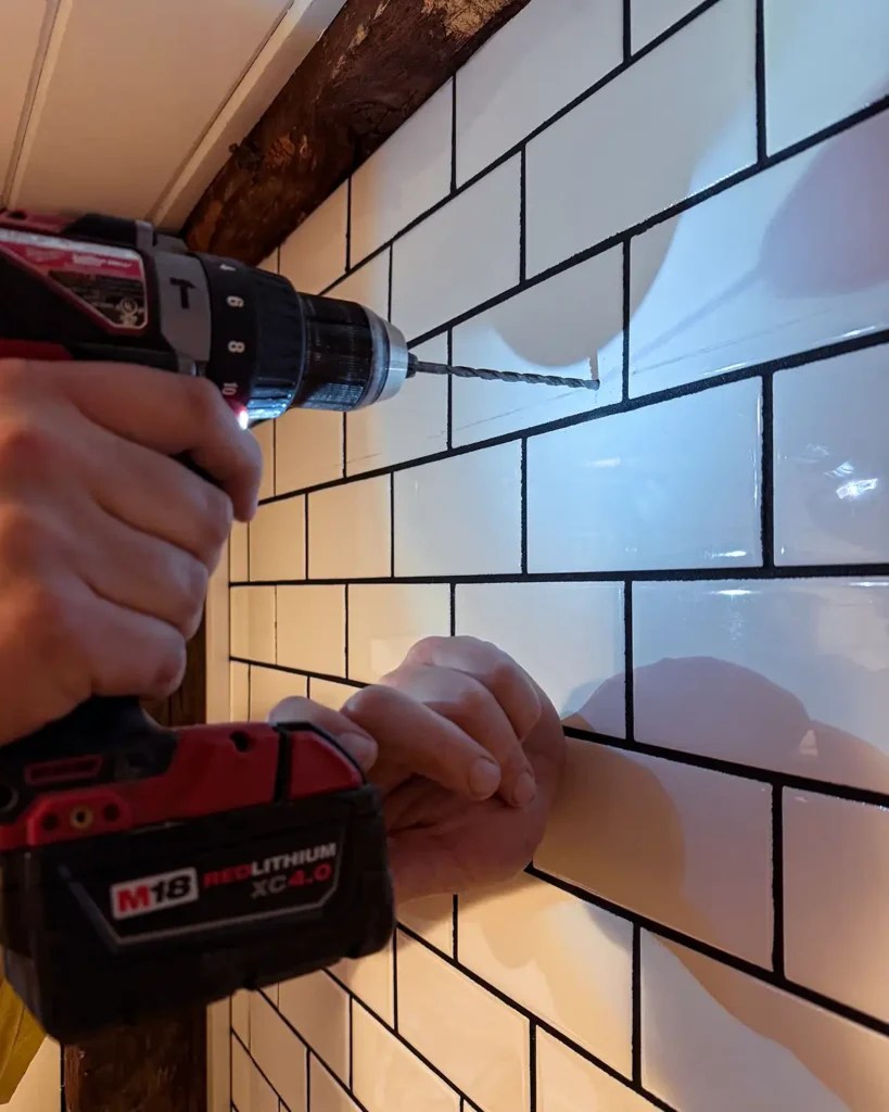 How To Drill Into Bathroom Tile To Hang Hooks And Shelves