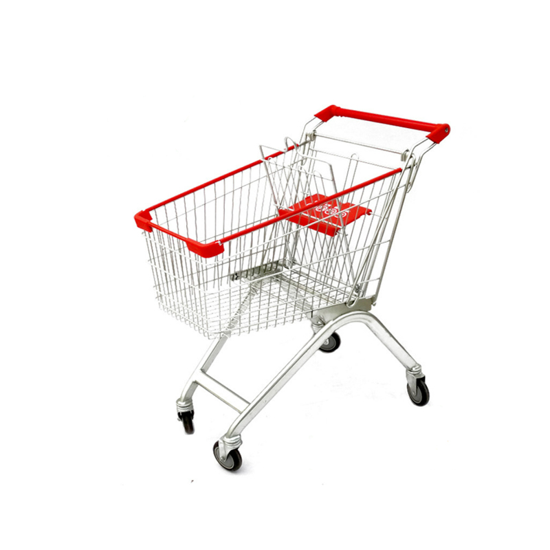 Metal And Plastic Shopping Trolley For Supermarket Equipment Hand Metal