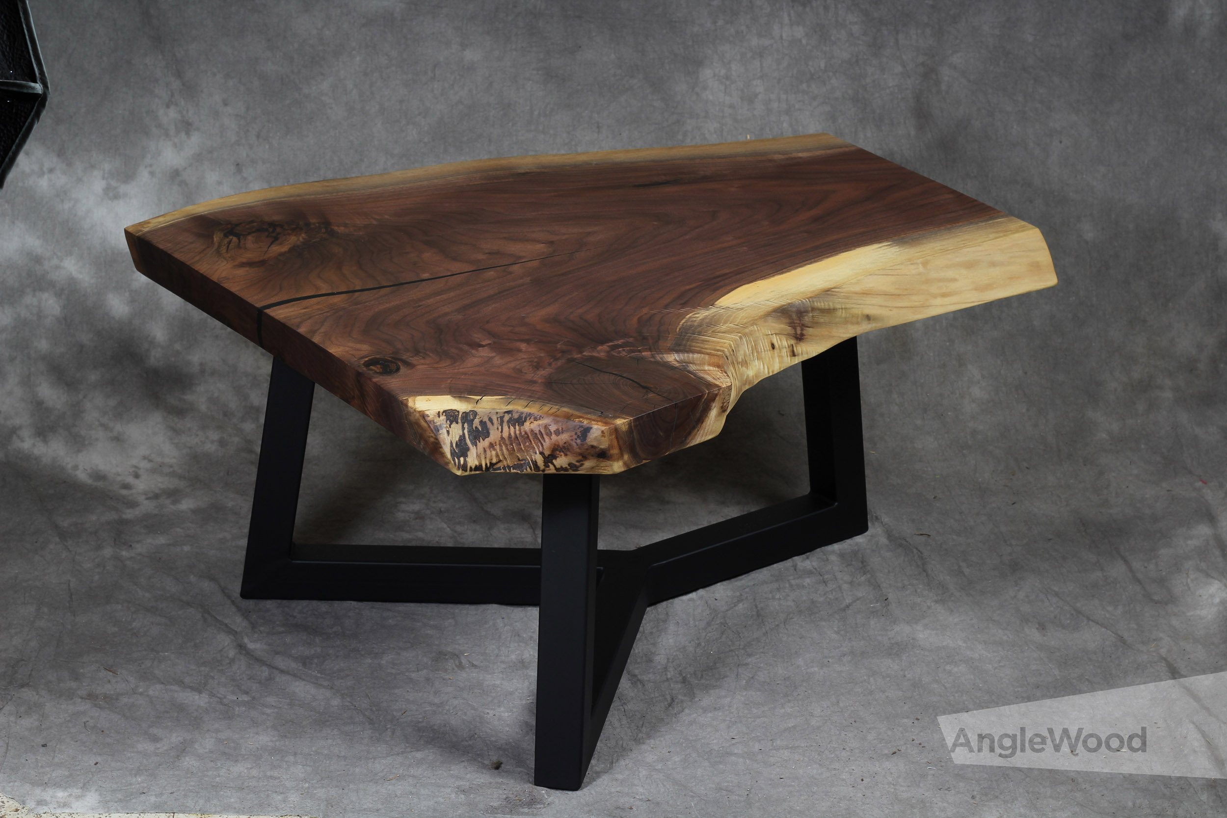 Walnut Live Edge Coffee Table Y Leg Anglewood Furniture