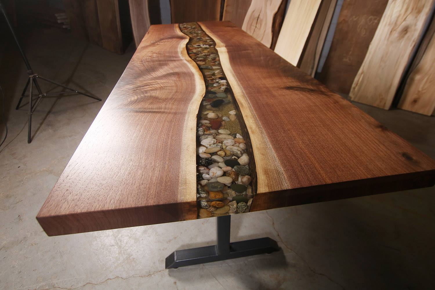 Walnut Kitchen River Table Anglewood Live Edge Custom Furniture, Toronto