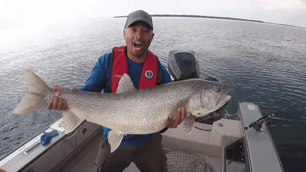 Trophy Lake Trout Fishing on Clearwater Lake Manitoba Hot Bite
