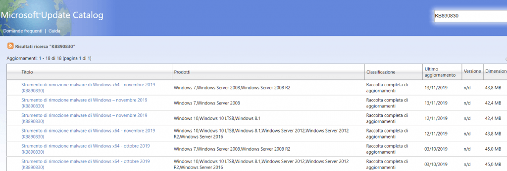 FIX Aggiornamento antimalware ripetuto dopo aggiornamento 1909