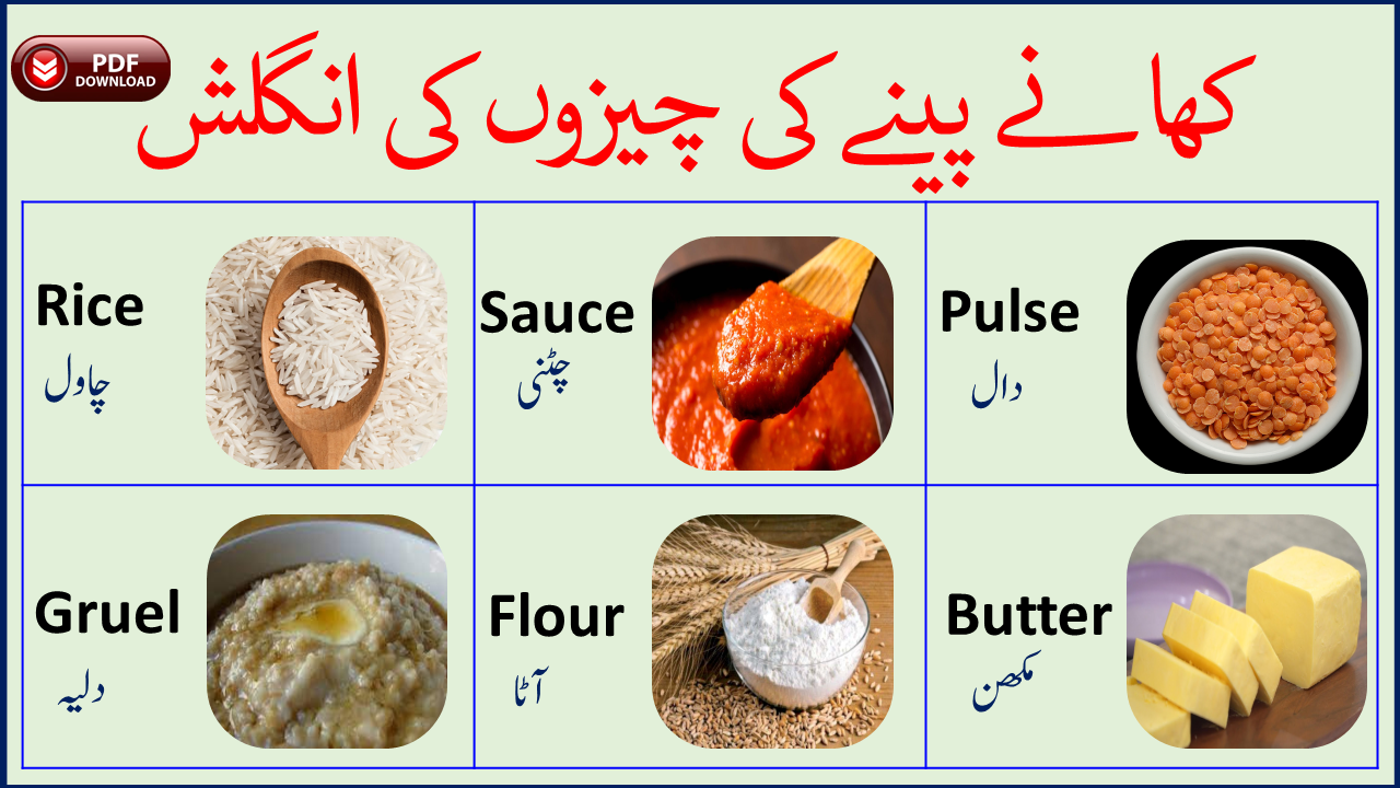 Eatables Names List In English With Urdu Meaning Angrezify