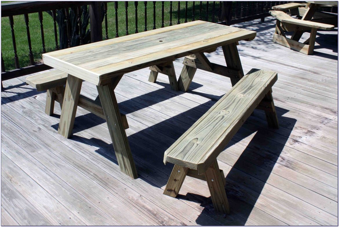 Picnic Tables With Separate Benches