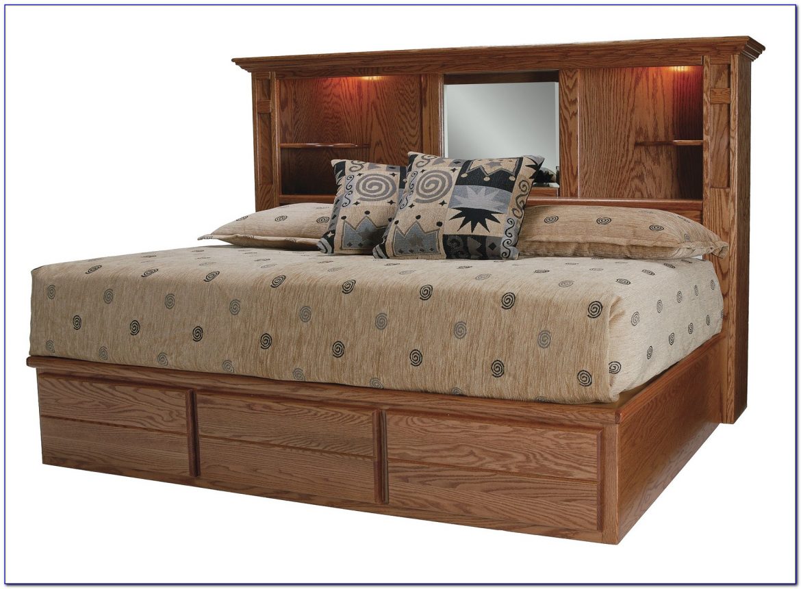 Bed Frame With Shelf Headboard
