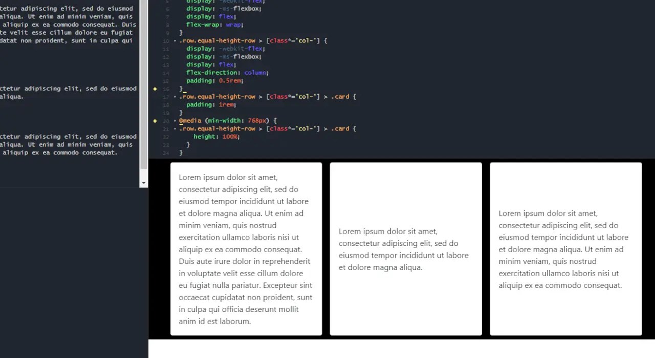 [CSS] Make equalheight Bootstrap columns and vertically align content