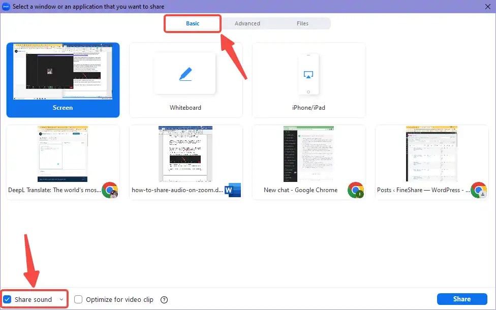 How to Share Sound on Zoom