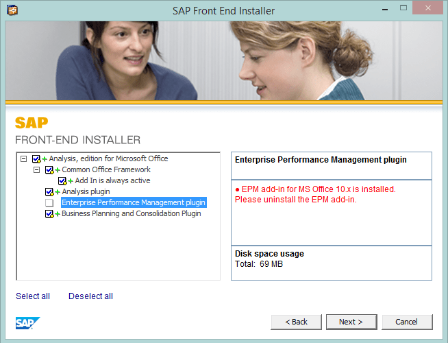 SAP Analysis for MS Office, error EPM AddIn instalado aníbal goicochea