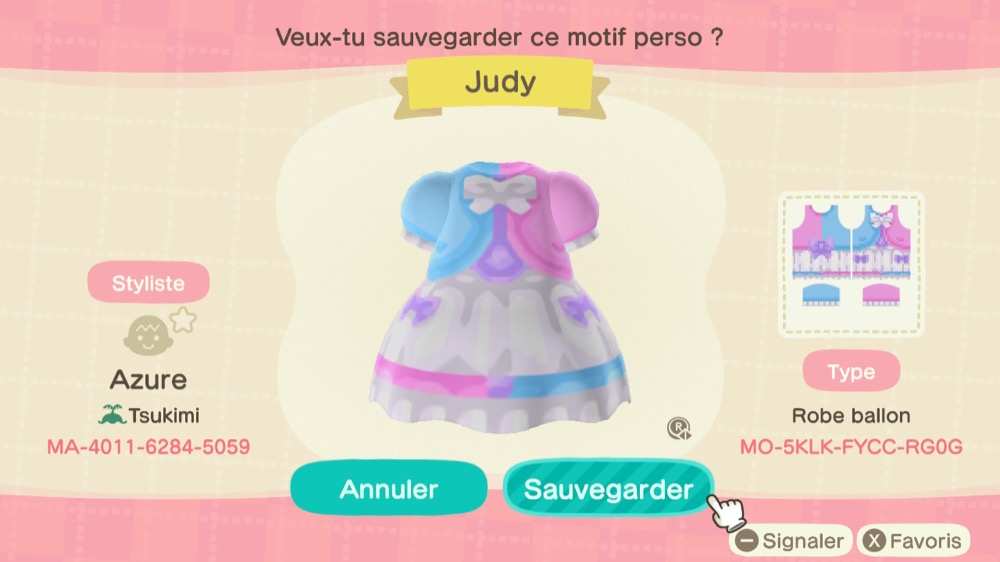 Les motifs persos de LAURA Animal Crossing New Horizons (ID et QR)