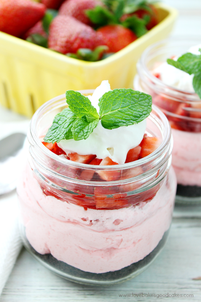 No Bake Strawberry Cheesecake Jars A Night Owl Blog
