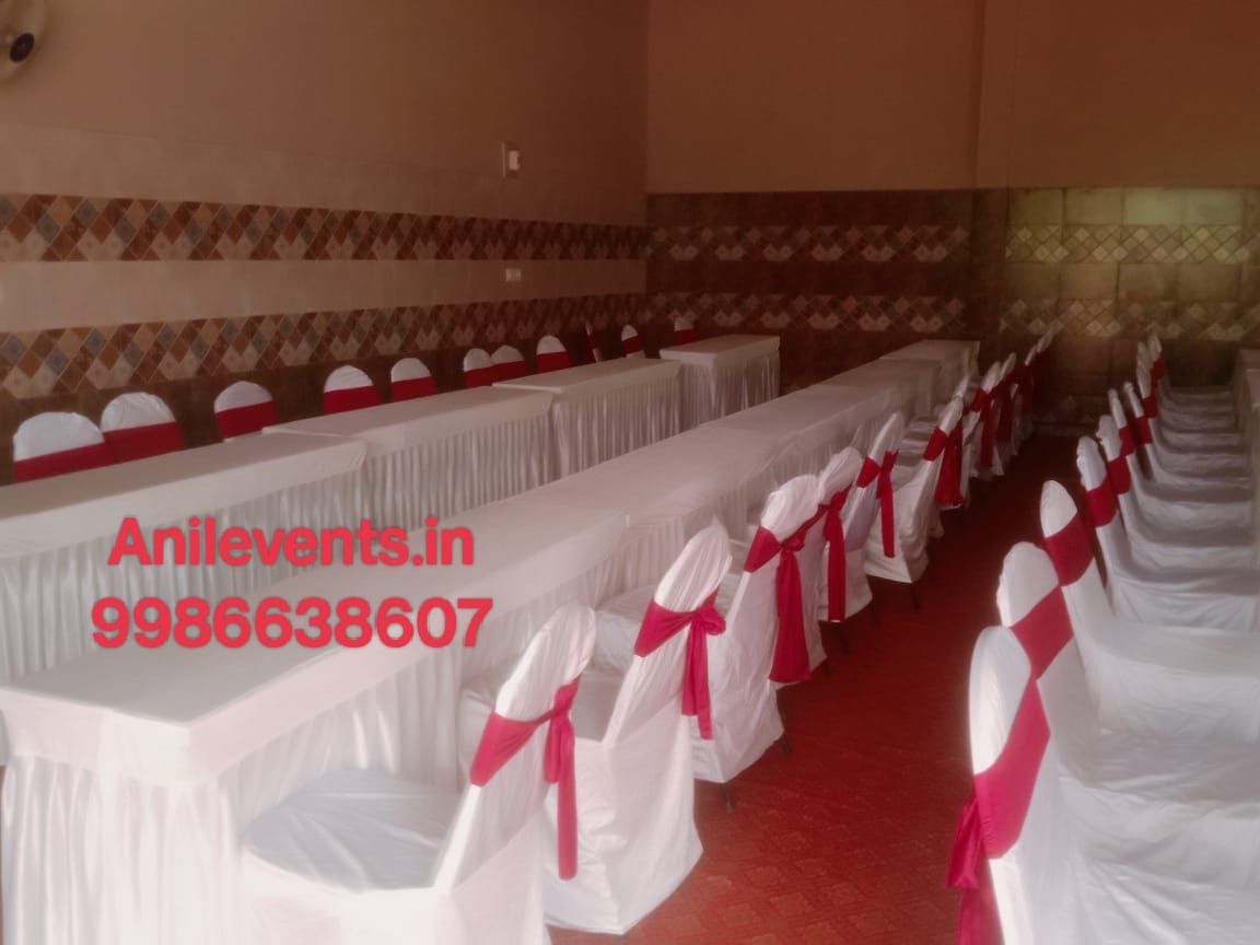 tables and chairs for rent for party Anil Events Bangalore