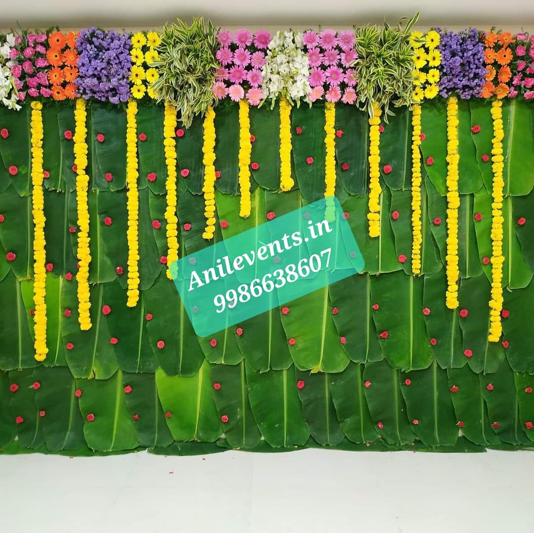 banana leaf decoration for pooja Anil Events Bangalore