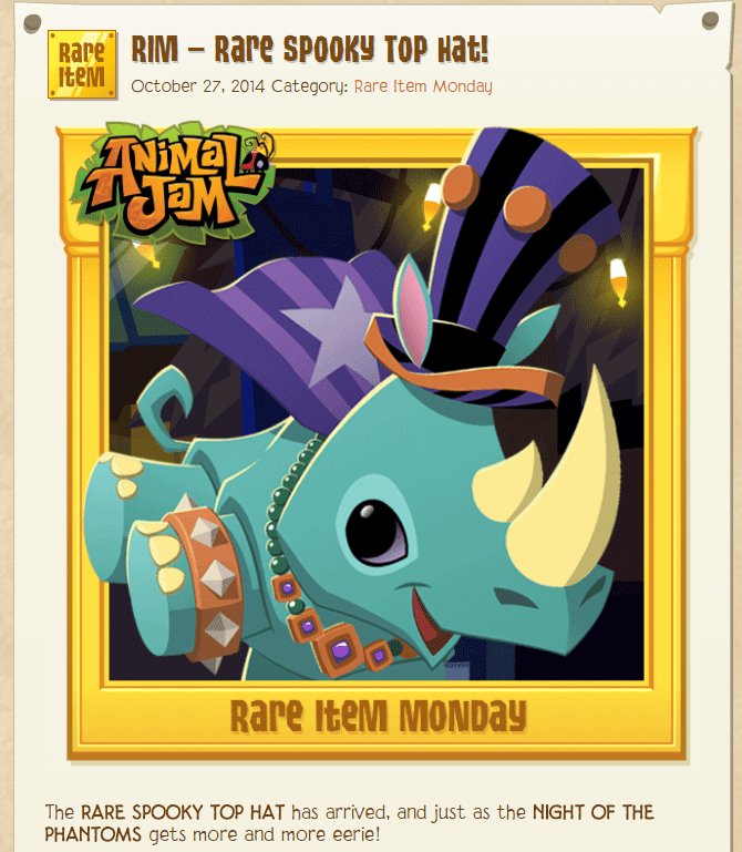 Top Hat of Spooks! Animal Jam World
