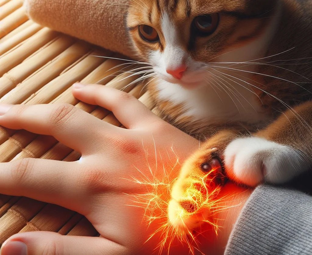 Why do cat scratches burn? (should you worry)