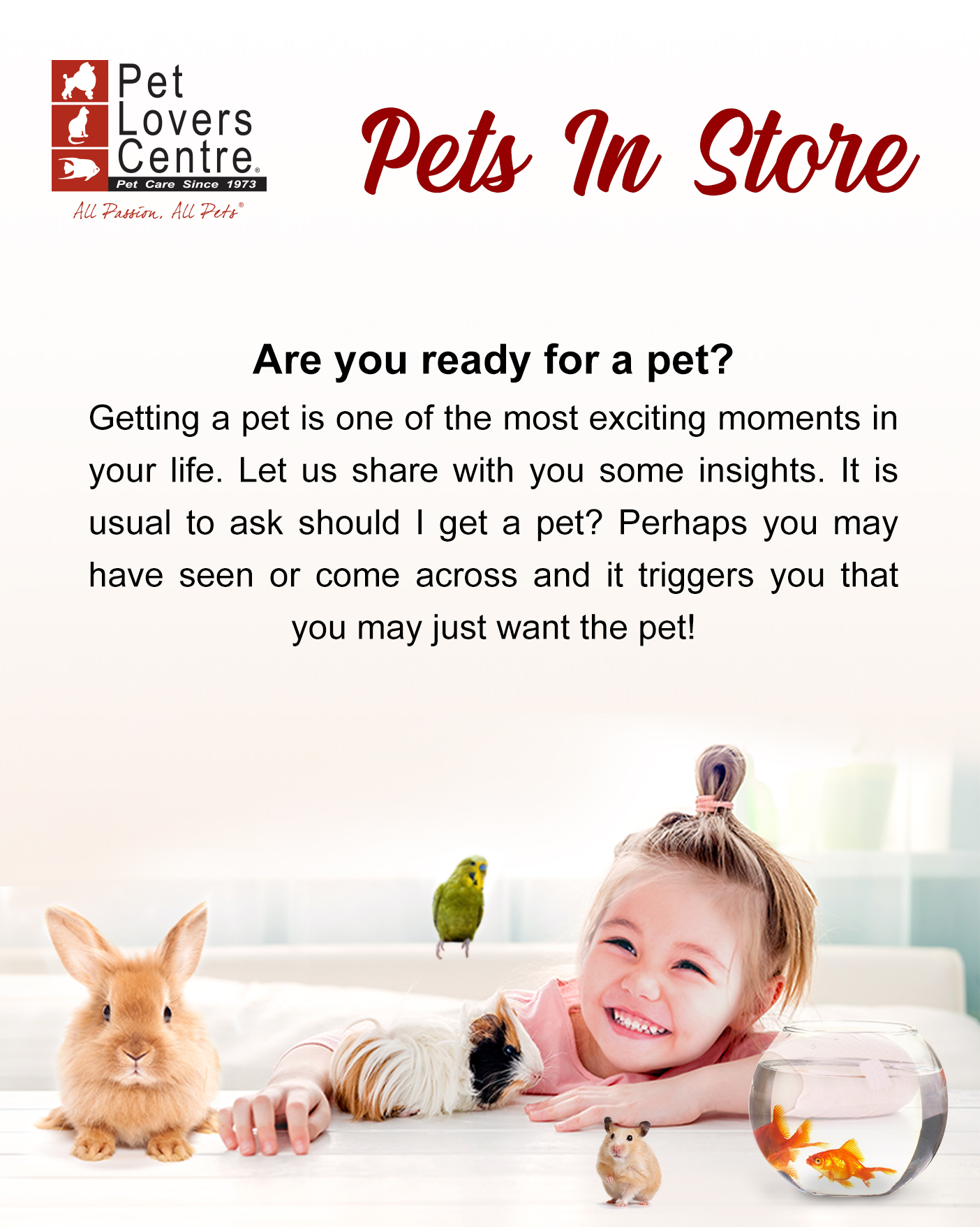Animals in Store Pet Lovers Centre