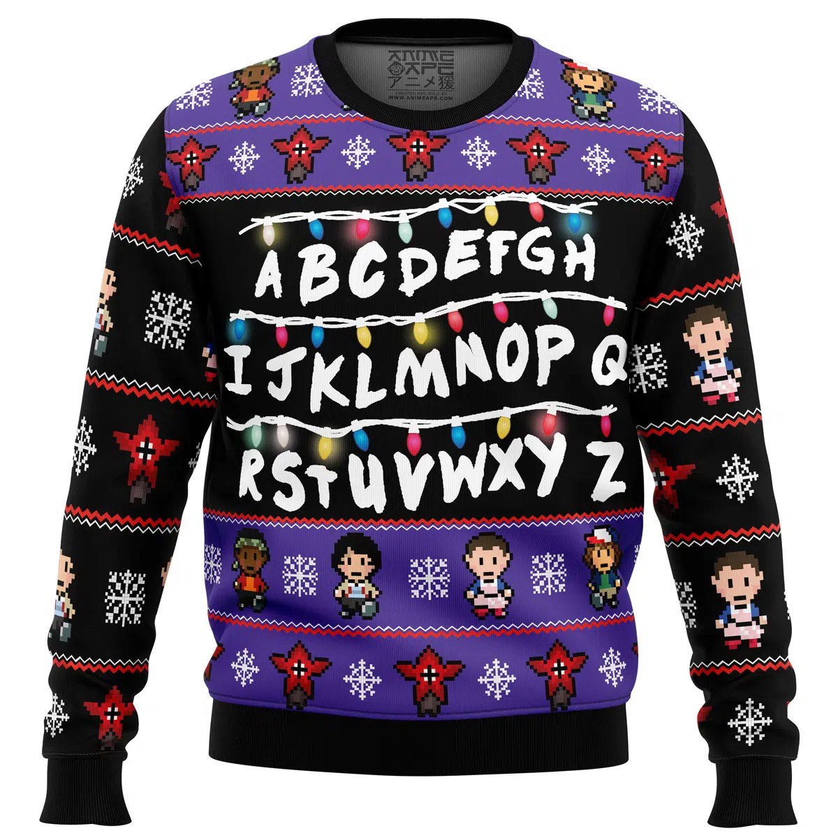 Stranger Things Ugly Christmas Sweater Anime Ape