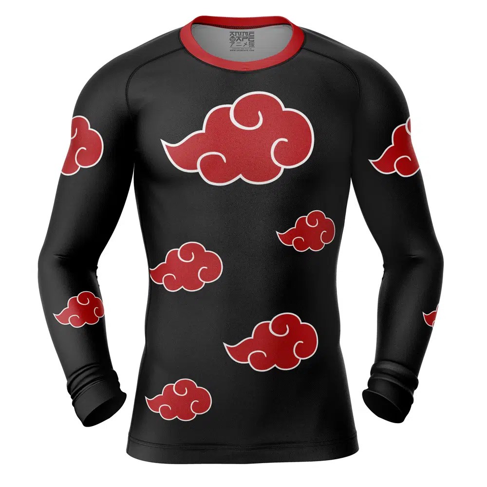 Naruto Akatsuki Long Sleeve Rash Guard Compression Shirt Anime Ape