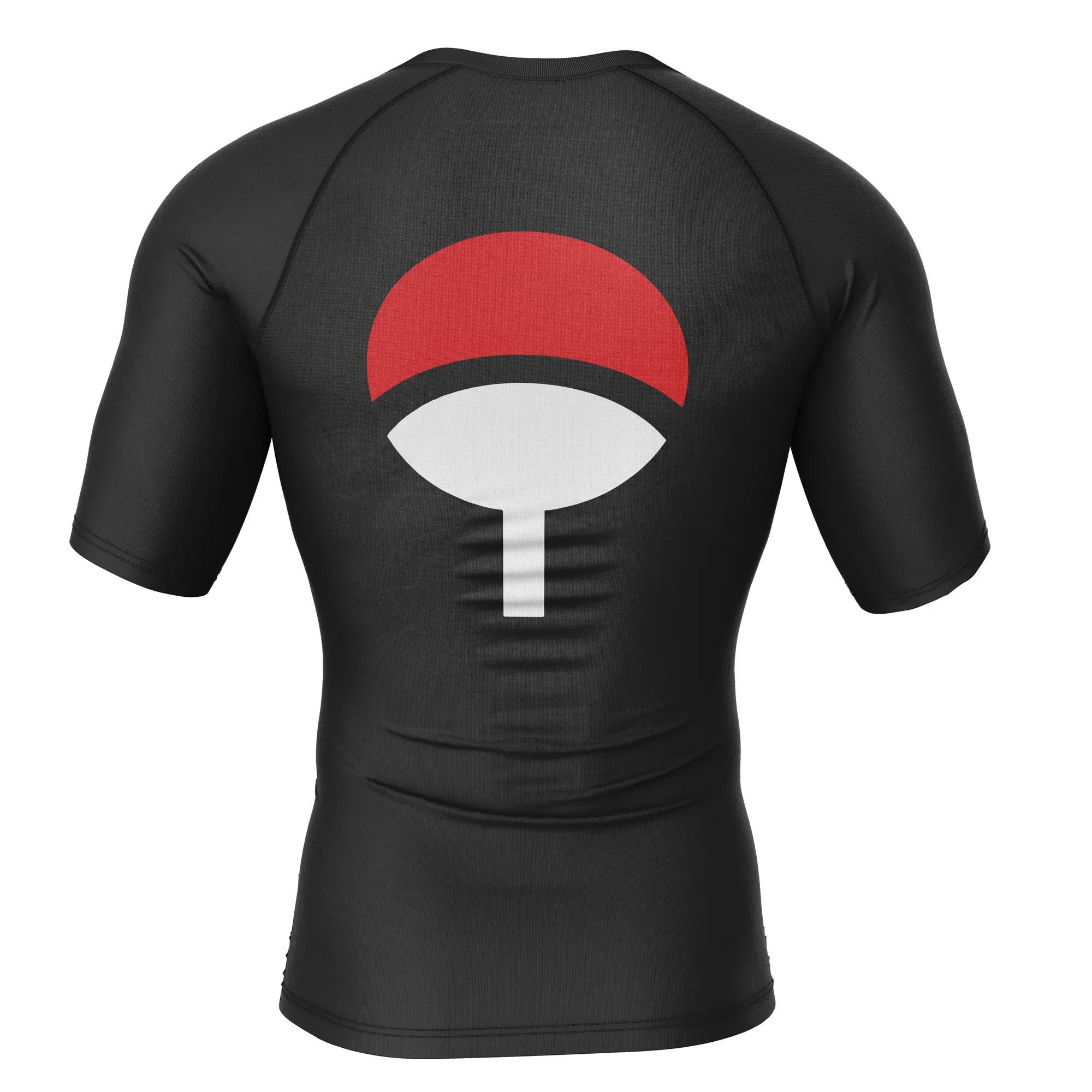 Uchiha Symbol Black Naruto Short Sleeve Rash Guard Compression Shirt