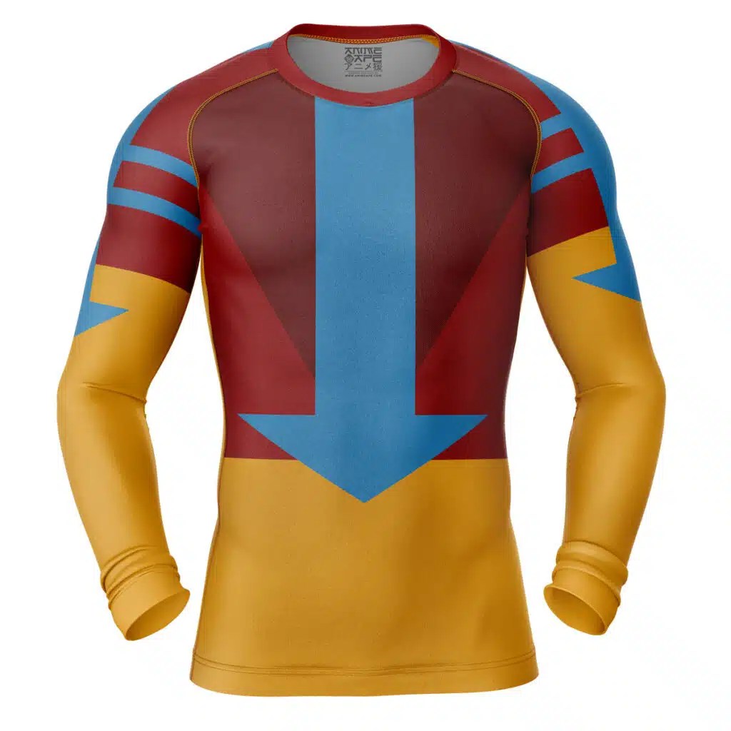 Airbender Avatar Long Sleeve Rash Guard Compression Shirt Anime Ape