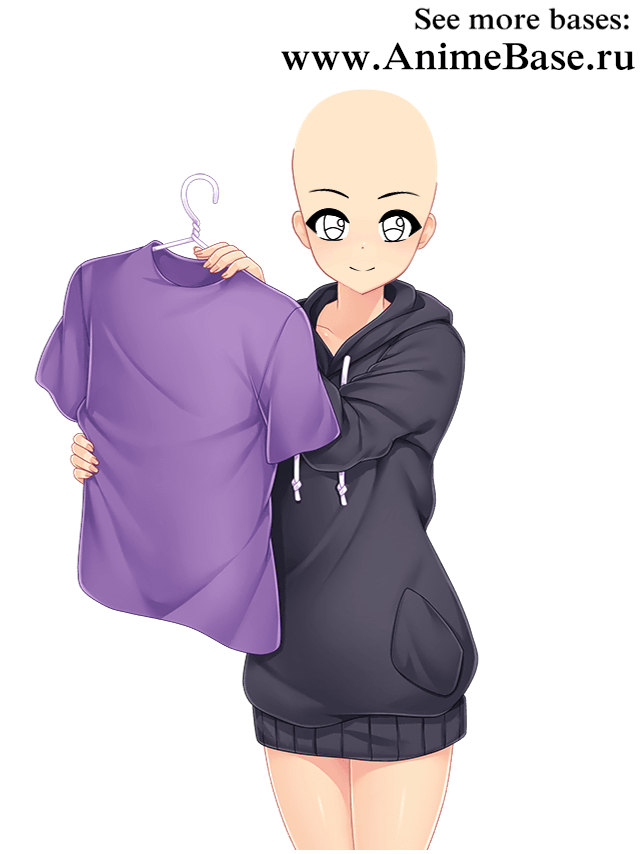 Anime Girl Base With Hoodie