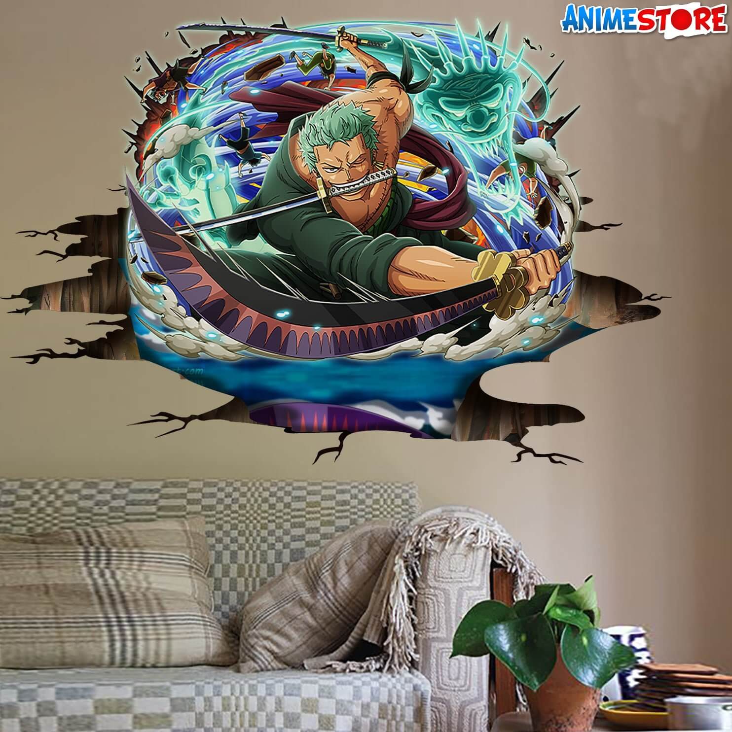 Decal Dán Tường Zoro Anime Store
