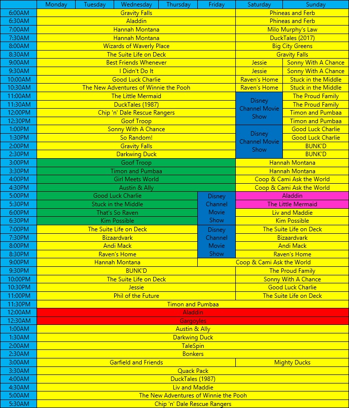 Disney Channel Fantasy Schedule Page 4 Anime Superhero Forum