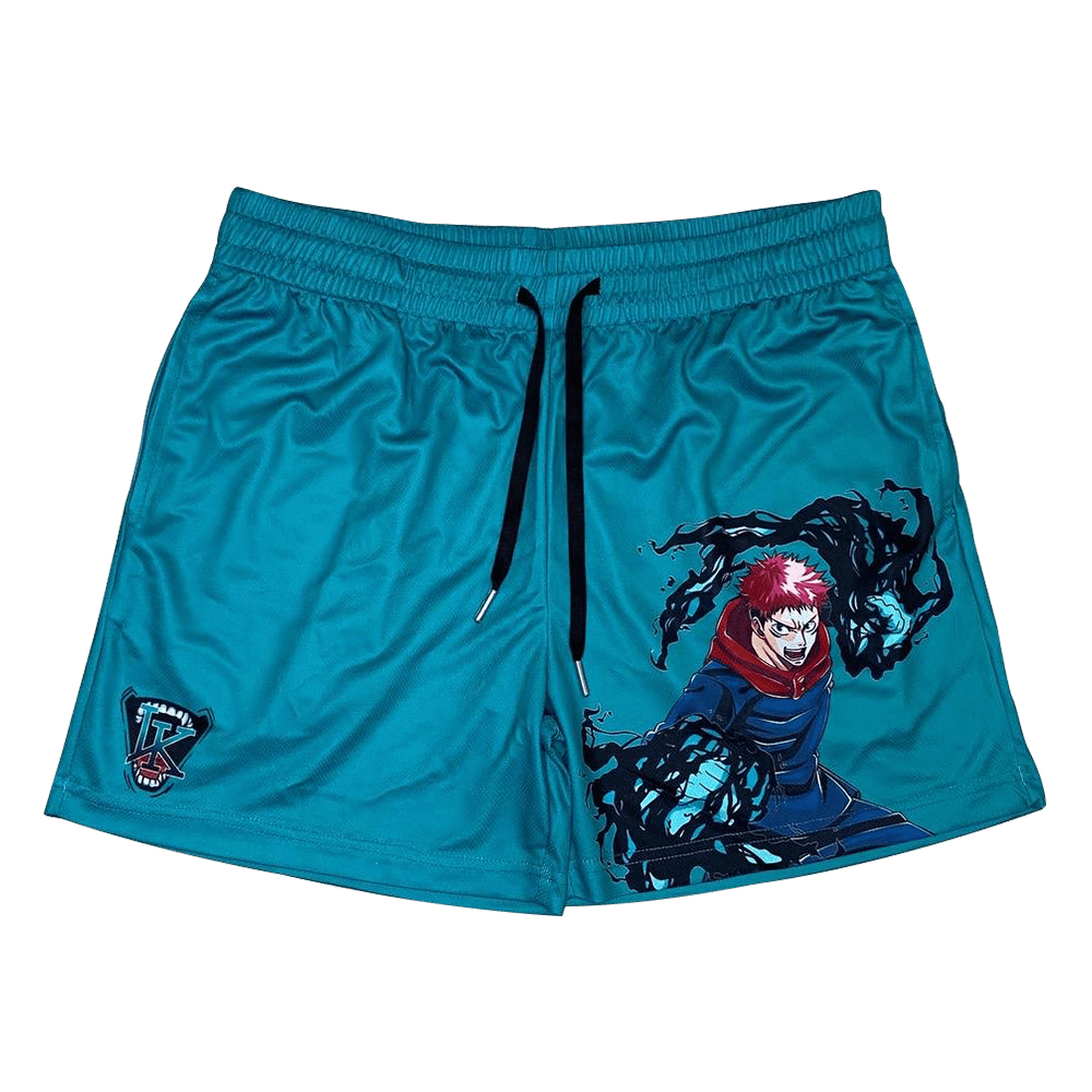 Itadori x Sukuna Shorts Turquoise Anime Swim Trunks Store