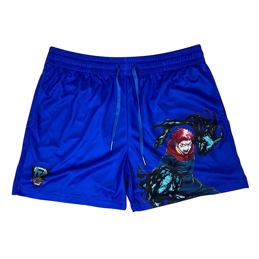 Itadori x Sukuna Shorts Blue Anime Swim Trunks Store