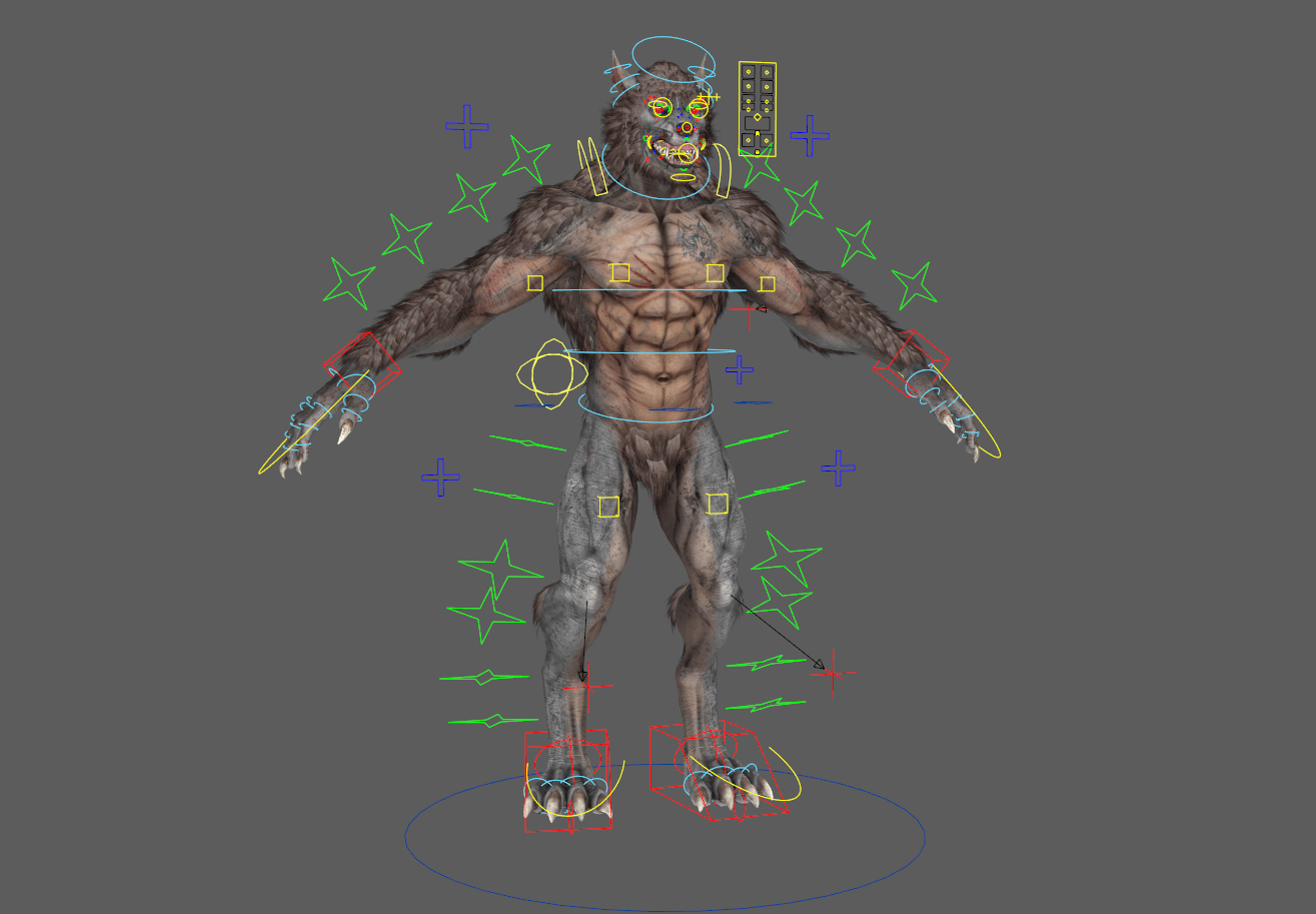 Werewolf Maya Rig AnimProps