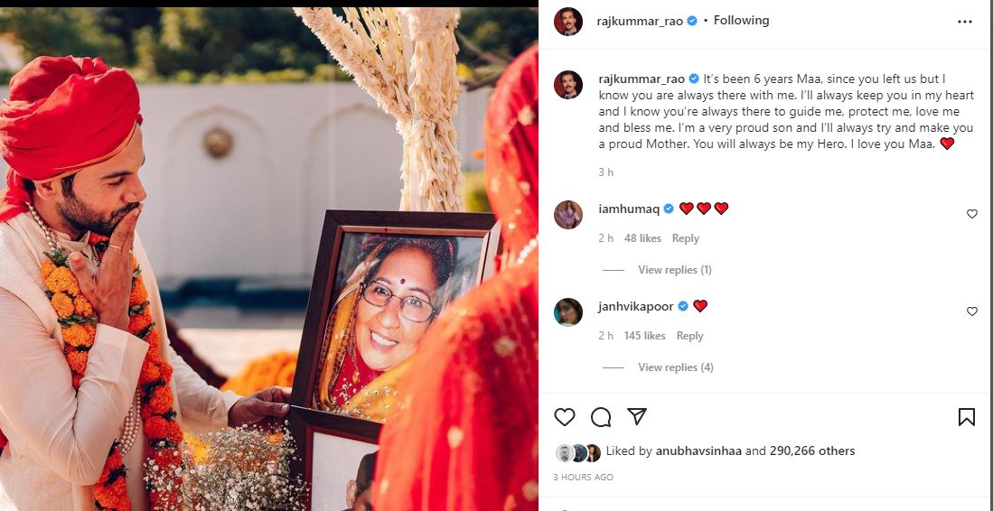 Rajkummar Rao remembers his mother on her death anniversary